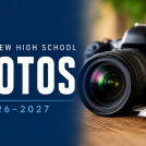 Island View High School Photos 2026–2027 graphic featuring a camera and printed photographs.